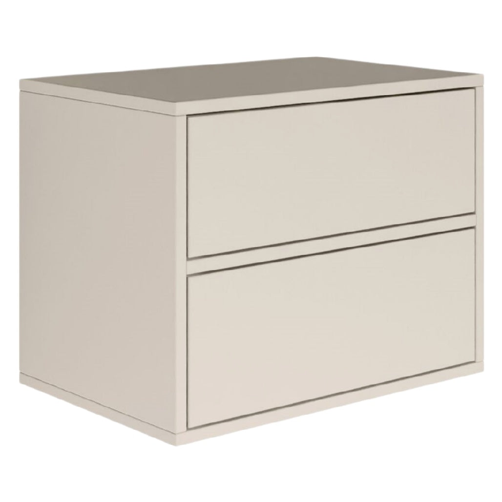 **Minimalistischer Nachtschrank mit zwei Schubladen**
