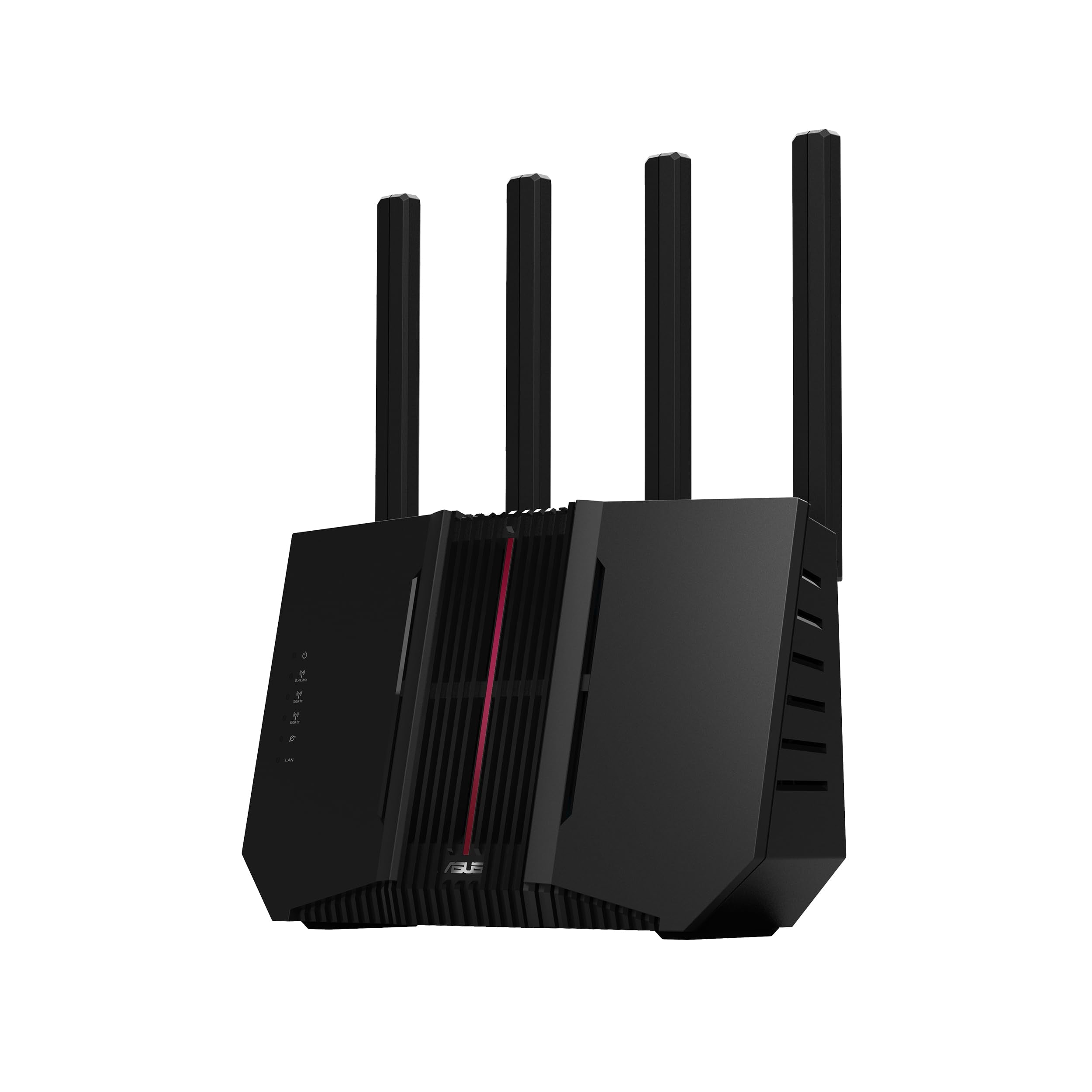 ASUS RT-BE92U Router WiFi Tri-band 7 Router Estendibile AiMesh 9,7Gbps, 320MHz, 4K-QAM, Porte WAN 10G, Porte LAN Quad 2,5G, Sicurezza di Rete, VPN, Tethering Mobile 4G LTE/5G, Smart Home Master, Nero