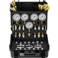 VEVOR Kit di Prova di Pressione Idraulica in Acciaio inox, Rame, Acciaio al Carbonio con 5 Manometri Diametro 68 mm, 13 Giunti 14 Connettori, per Compressori, Attrezzature Pneumatiche e Escavatori