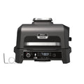 Ninja Woodfire Barbecue Elettrico XL, Griglia Friggitrice ad Aria e Affumicatore 4 in 1 da Esterno, con Termometro a Sonda Digitale, Sistema di Cottura Intelligente Smart Cook, Grigio/Nero, OG850EU