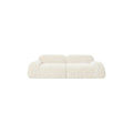 Moderne, weiße Polstersofa mit runder Form und gemütlichem Design