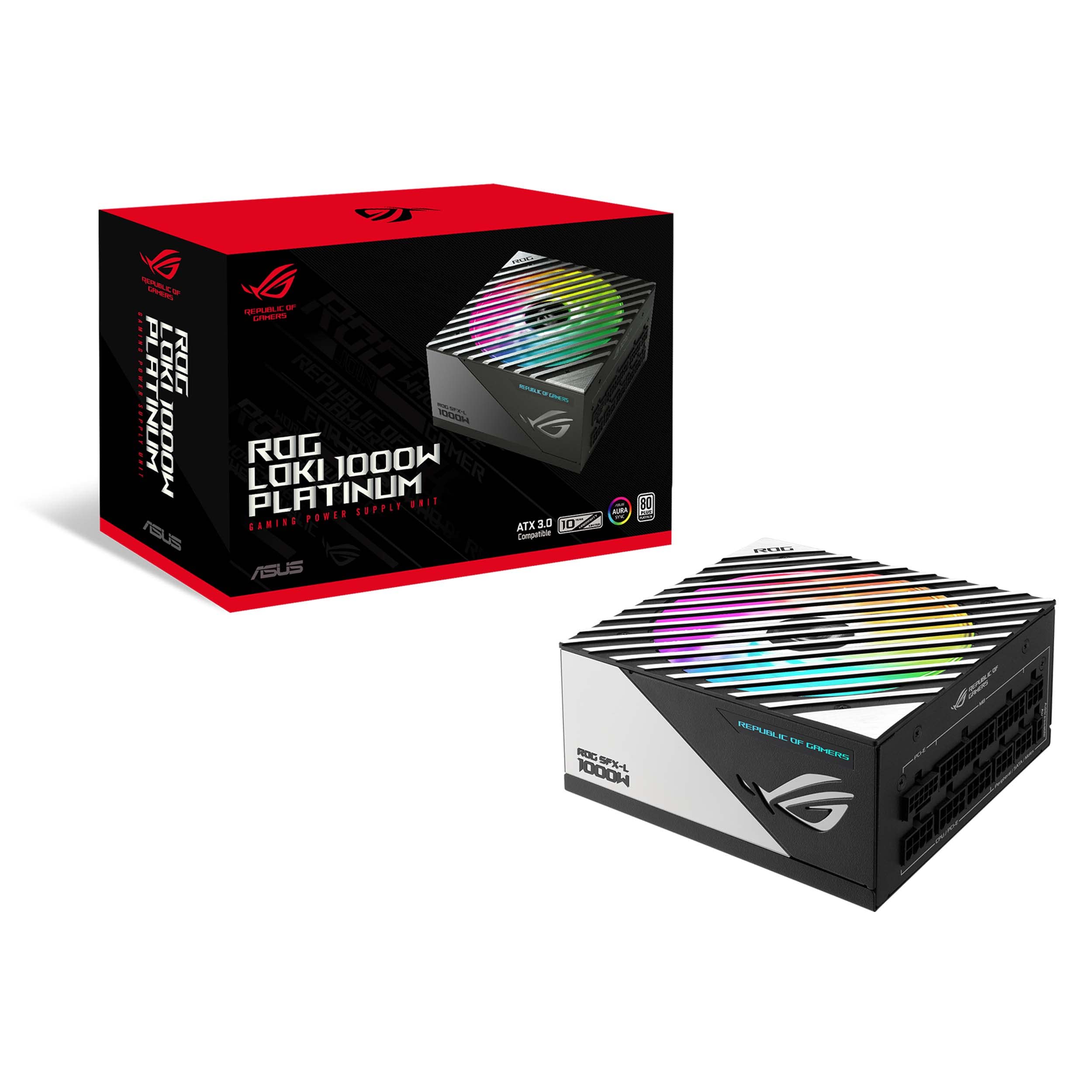 ASUS ROG Loki SFX-L 1000W Gaming Alimentatore modulare, certificato 80+ Platinum e Lambda A, ventola ARGB PWM, Aura Sync, compatibile ATX 3.0 e PCIe 5.0