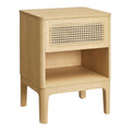 Nachttisch mit Rattan-Element, skandinavisches Design, naturholzfarben, modern und funktional