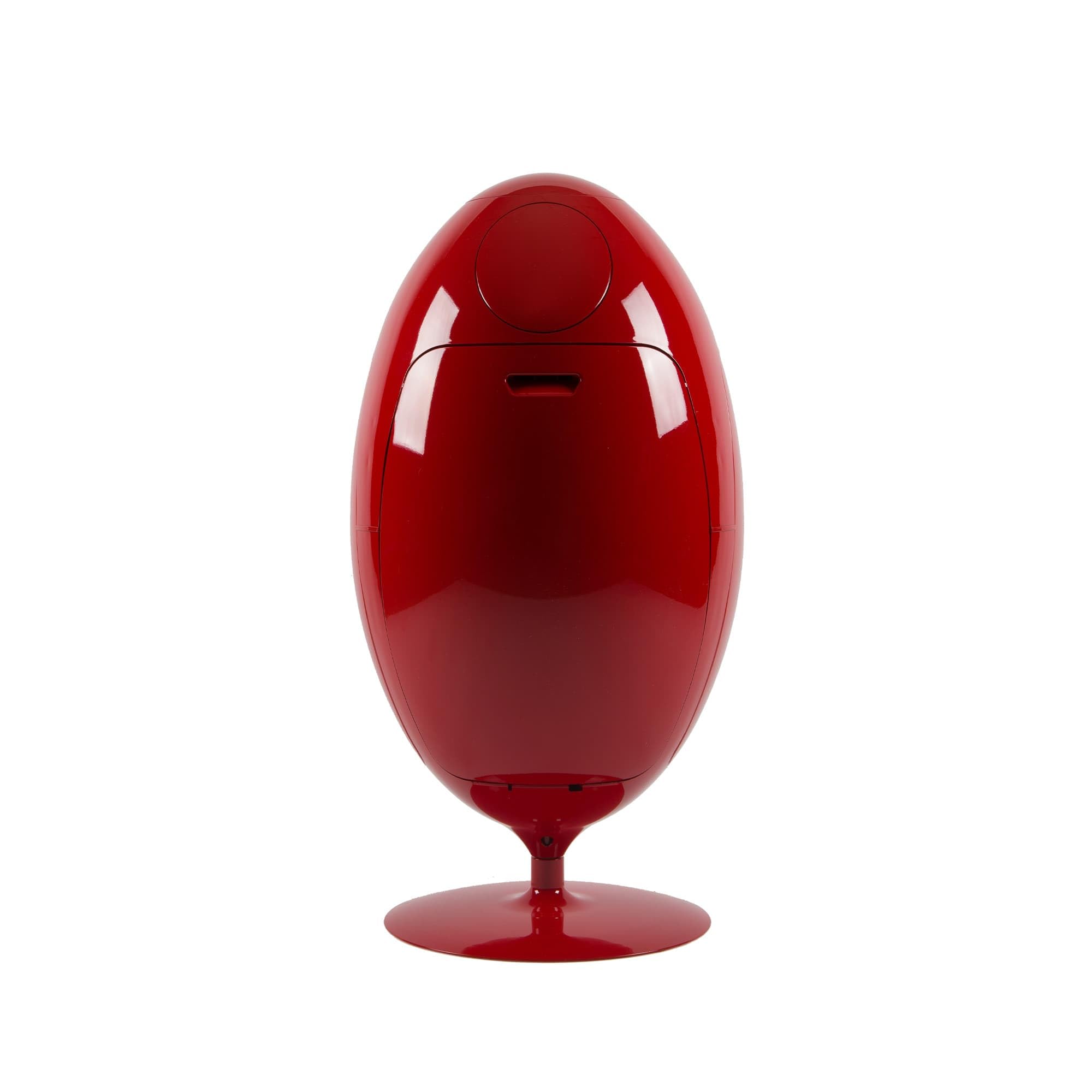 SoldiDesign Ovetto Contenitore 3in1 per la Raccolta Differenziata, 54 Litri (3 Scomparti da 18 Litri), Cestino per Interno o Esterno, Pattumiera Cucina, Bidone Design - Rosso Lucido