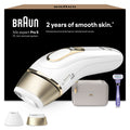 Braun Silk Expert Pro 5 Epilatore LUCE PULSATA Alternativa al laser, Ideale per Zone Sensibili, Viso, Bikini e Ascelle, 2 Accessori, Rasoio, Custodia Viaggio, Idea Regalo PL5157 Bianco e Oro