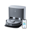ECOVACS DEEBOT X1+ Robot aspirapolvere con funzione mopping e stazione di aspirazione automatica (3.2L), 5000pa, evitazione ostacoli 3Dmappatura, design Jacob Jansen, batt.5200mAh, assistenza vocale