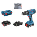 Bosch Professional Sistema 18V Trapano Avvitatore Con Percussione GSB 18V-21, Incl. Batteria 2x2.0 Ah, Set Di Accessori Da 40 Pz., In L-BOXX 136, Amazon Exclusive Set